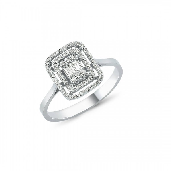 0,20 Karat Pırlanta Baget Yüzük TD295