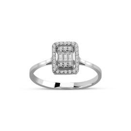 0.14 Karat Pırlanta Baget Yüzük