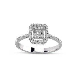 0.19 Karat Pırlanta Baget Yüzük