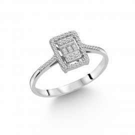 0.18 Karat Pırlanta Baget Yüzük