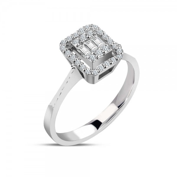 0,25 Karat Pırlanta Baget Yüzük TD340