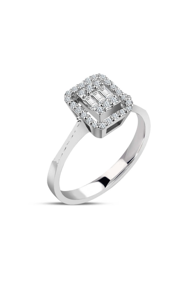 0,25 Karat Pırlanta Baget Yüzük TD340