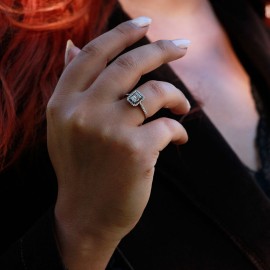 0,21 Karat Pırlanta Baget Yüzük TD340