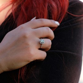 0,21 Karat Pırlanta Baget Yüzük TD340