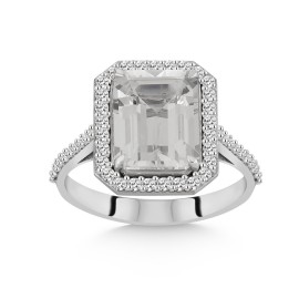 0,43 Karat Pırlanta Beyaz Topazlı Yüzük TD620