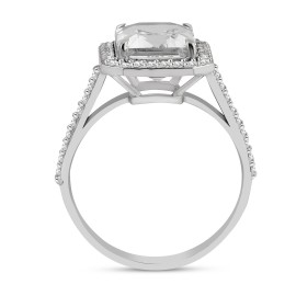 0,43 Karat Pırlanta Beyaz Topazlı Yüzük TD620