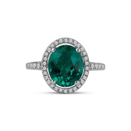 Pırlantalı Yeşil Taşlı Yüzük TD540