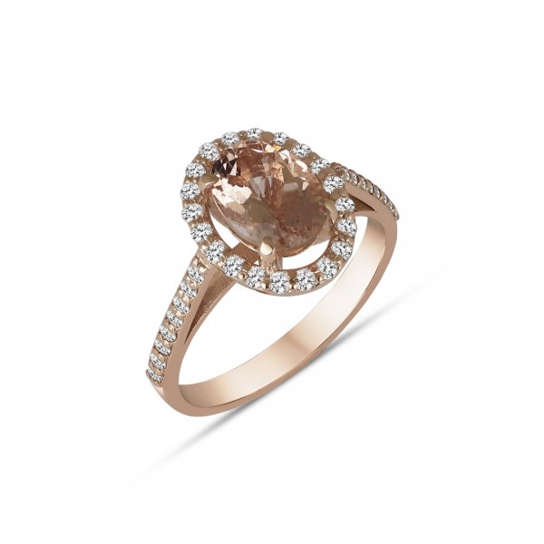 0,55 Karat Pırlanta 0,70 Karat Morganitli Yüzük TD620