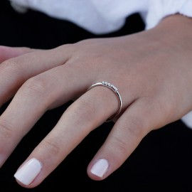 0,08 Karat Pırlanta Günlük Minimal Baget Yüzük TD130