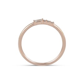 0,08 Karat Pırlanta Günlük Minimal Baget Yüzük TD130