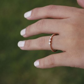 0,08 Karat Pırlanta Günlük Minimal Baget Yüzük TD160