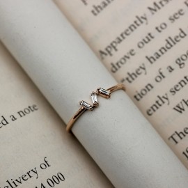 Günlük Minimal Pırlantalı Baget Yüzük TD140   