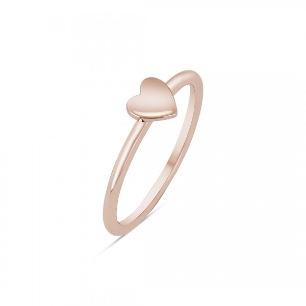 8 Ayar Altın Günlük Minimal Kalpli Yüzük TD74