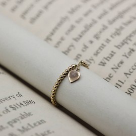 8 Ayar Altın Günlük Minimal Rose Yüzük Kalp Sallantılı TD85