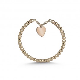 8 Ayar Altın Günlük Minimal Rose Yüzük Kalp Sallantılı TD85