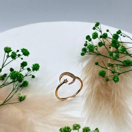 8 Ayar Altın Günlük Minimal Ay Yıldız Yüzük