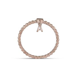 0,06 Karat Pırlantalı Günlük Minimal Harfli Yüzük TD145