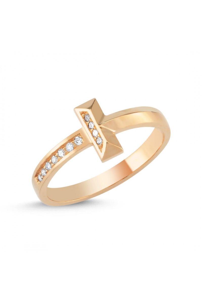 0,08 Karat Pırlantalı Günlük Minimal Altın Yüzük TD160