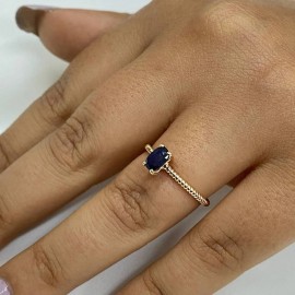 0,61 Karat Safir Günlük Minimal Rose Yüzük TD190