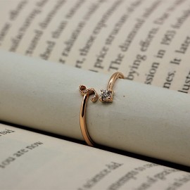 0,09 Karat Pırlanta Günlük Minimal S Harfli Yüzük TD170