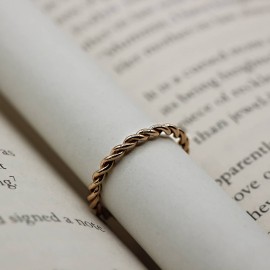 8 Ayar Altın Günlük Minimal Rose Yüzük TD75