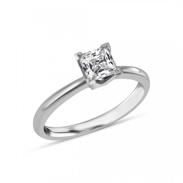 Pırlanta Tektaş Yüzük 1,00 Karat Pırlanta Prenses HRD Sertifikalı TD3650