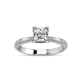 Pırlanta Tektaş Yüzük 1,00 Karat Pırlanta Prenses HRD Sertifikalı TD3650