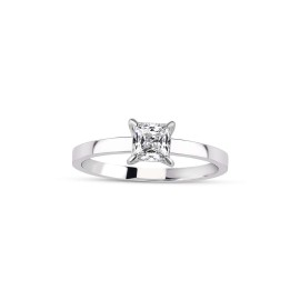 Pırlanta Tektaş Yüzük 0,50 Karat Prenses Kare HRD Sertifikalı TD1230