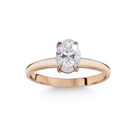 Pırlanta Tektaş Yüzük 0,50 Karat Oval TD1000