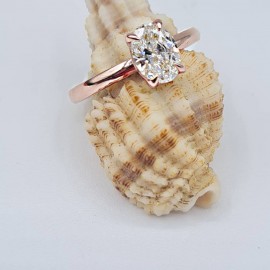 Pırlanta Tektaş Yüzük 0,50 Karat Oval TD1000