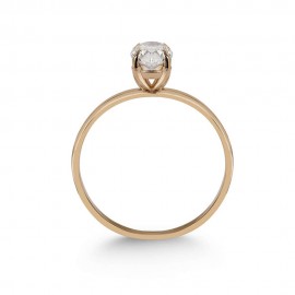 Pırlanta Tektaş Yüzük 0,50 Karat Oval TD1000