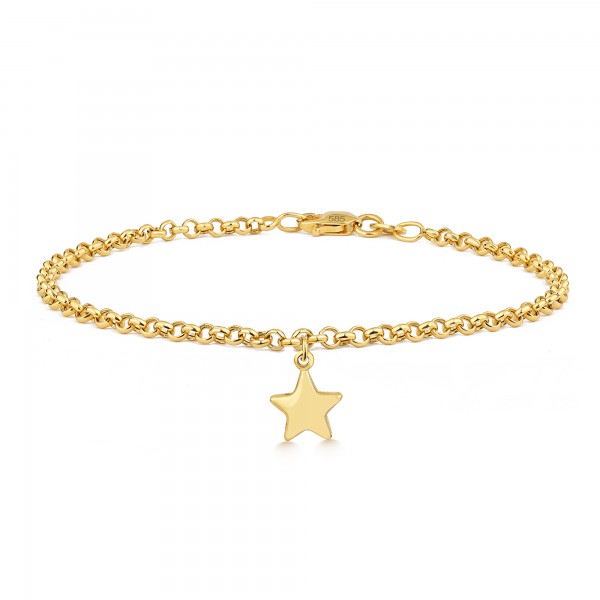 14 Ayar Altın Yıldızlı Doç Bileklik