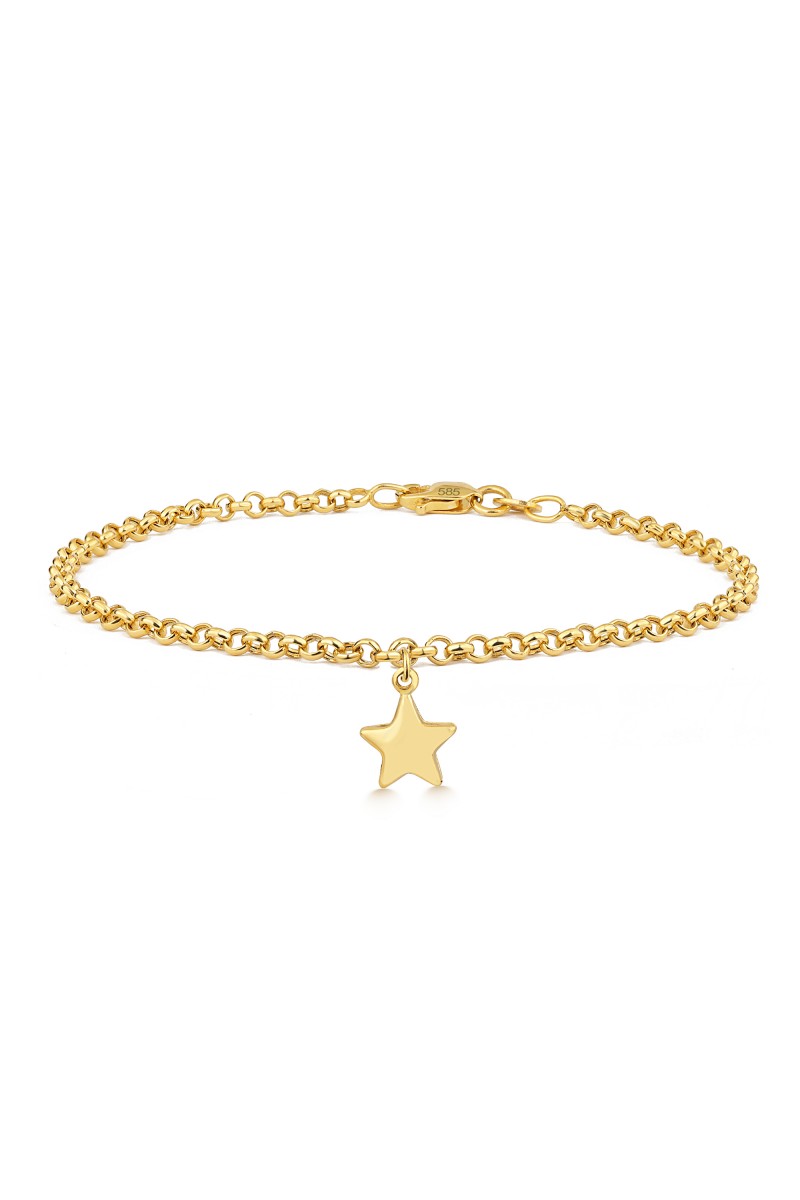 14 Ayar Altın Yıldızlı Doç Bileklik